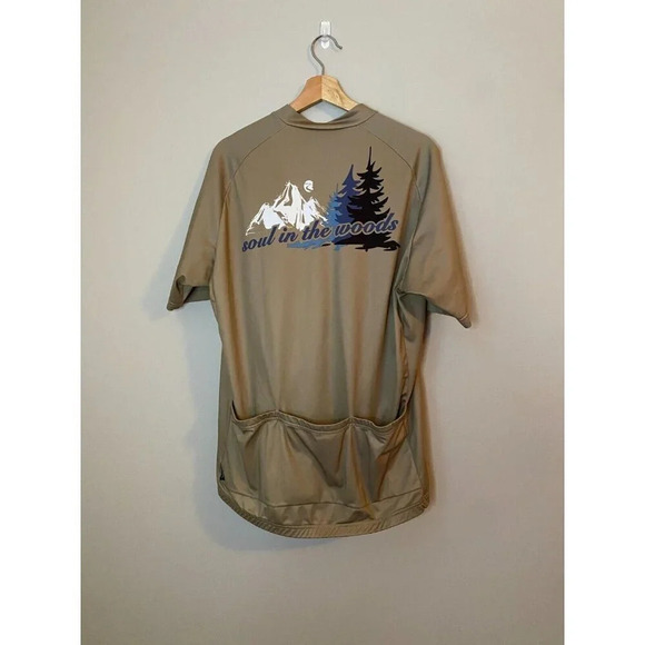 MALOJA Mens SS Zip Cycling Bike Jersey in Tan Pockets Size XXL Soul in the Woods - Picture 2 of 16